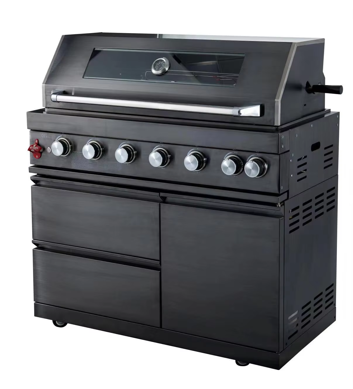 Premium black 430 stainless steel outdoor barbecue kitchen with built-in gas barbecue grill