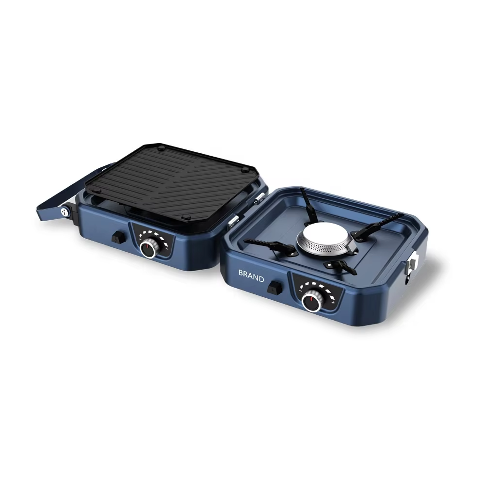 Two-Burner Folding Furnace for Indoor Outdoor Use Steel Stainless Steel Construction Accepts Butane Propane-Discounted Price