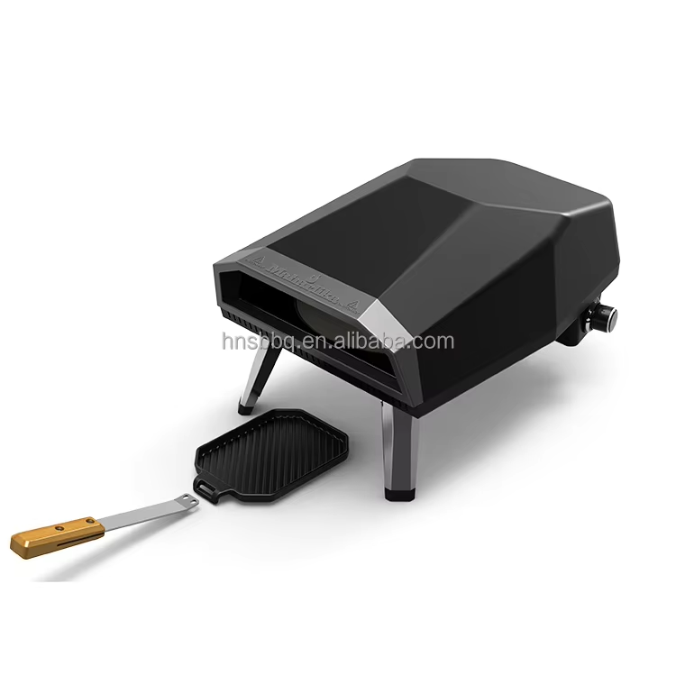 Outdoor Portable Stainless Steel Gas Fired Pizza Oven With Automatic Rotation Pizza Stone gas pizza ovens