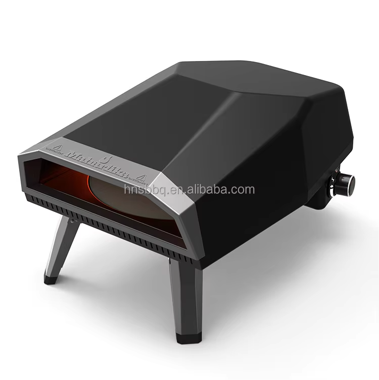Outdoor Portable Stainless Steel Gas Fired Pizza Oven With Automatic Rotation Pizza Stone gas pizza ovens
