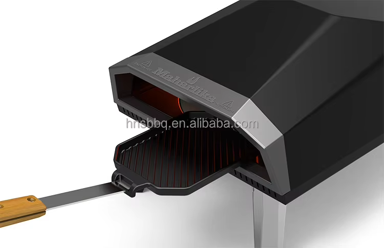 Outdoor Portable Stainless Steel Gas Fired Pizza Oven With Automatic Rotation Pizza Stone gas pizza ovens