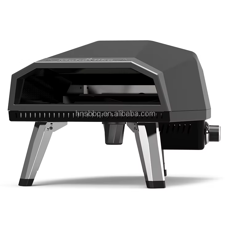 Outdoor Portable Stainless Steel Gas Fired Pizza Oven With Automatic Rotation Pizza Stone gas pizza ovens