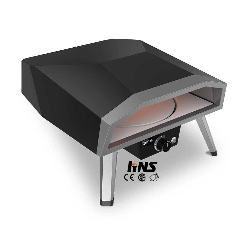 Outdoor 16-inch gas pizza oven with electric rotating pizza stone for outdoor pizza cooking equipment