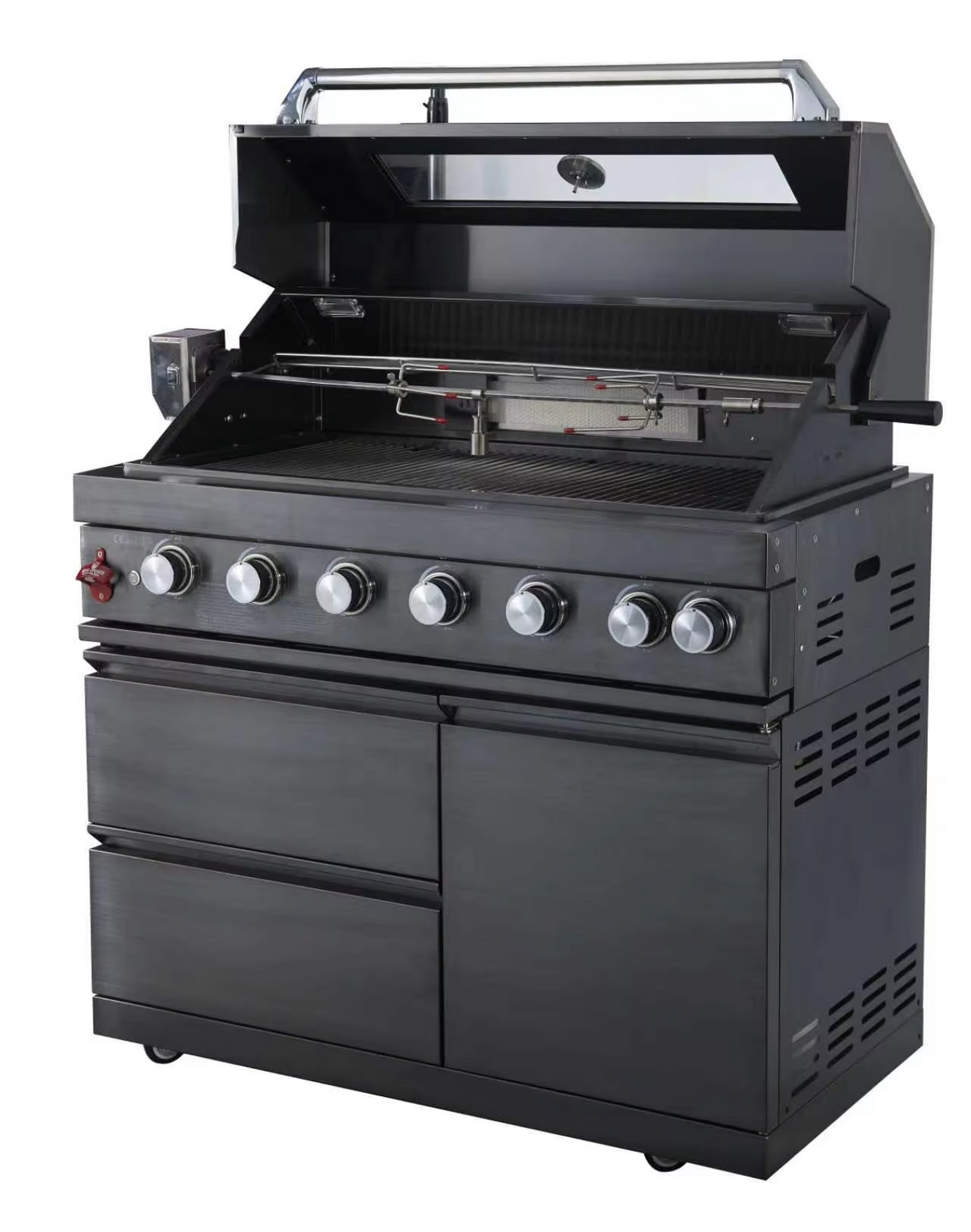 Premium black 430 stainless steel outdoor barbecue kitchen with built-in gas barbecue grill