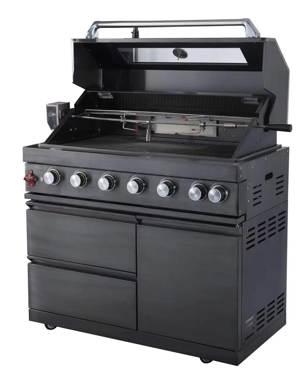 Premium black 430 stainless steel outdoor barbecue kitchen with built-in gas barbecue grill
